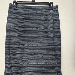 Elegant Navy Blue and White Striped Skirt